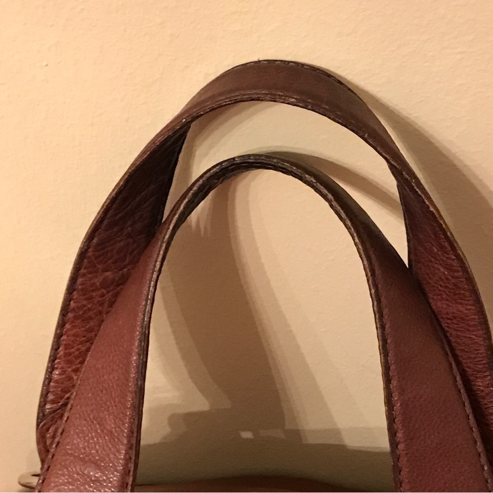 MICHAEL Michael Kors Brown Leather Pebbled Texture Satchel Bag - Picture 6 of 10